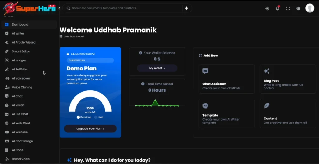 SuperHero AI features