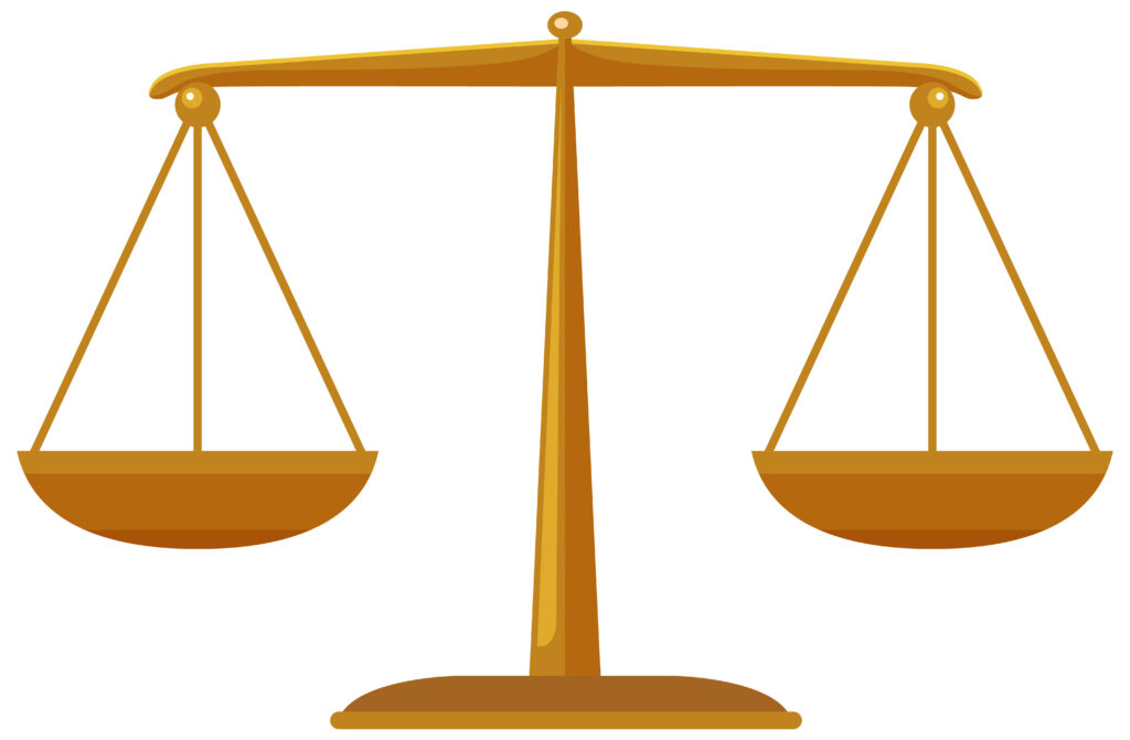 Animated balance scale